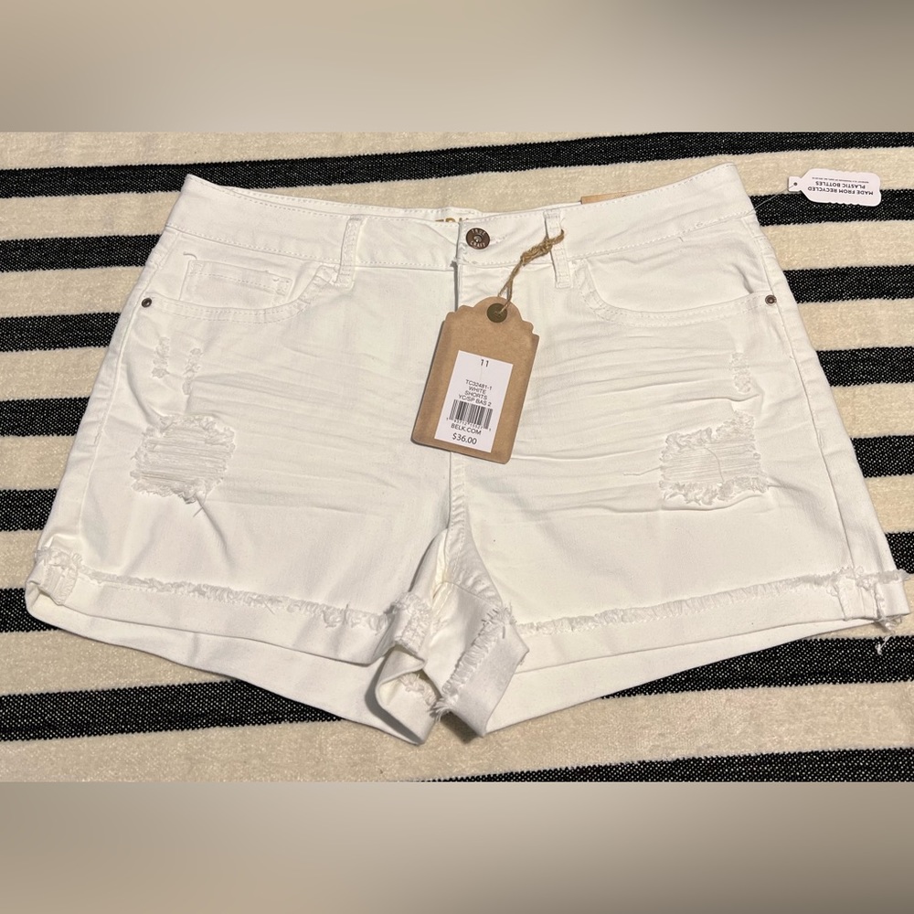 White Distressed Women’s Shorts